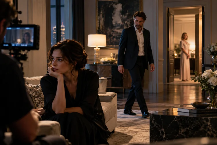 How Directors Use Blocking to Control Visual Attention in Film Scenes